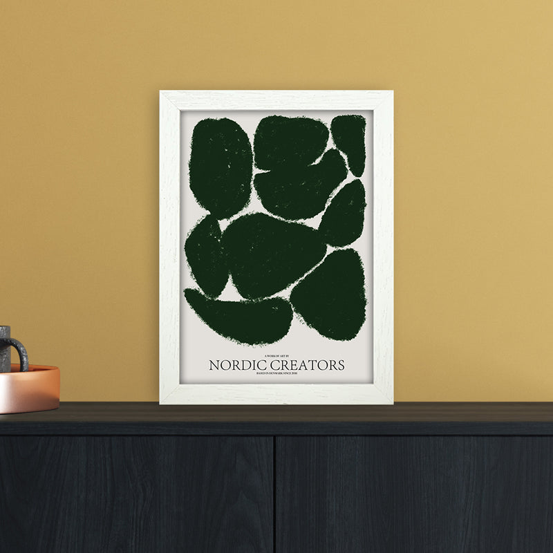 Things Fall Apart - Green Abstract Art Print by Nordic Creators A4 Oak Frame