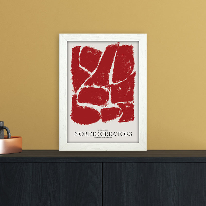 Things Fall Apart - Red Abstract Art Print by Nordic Creators A4 Oak Frame