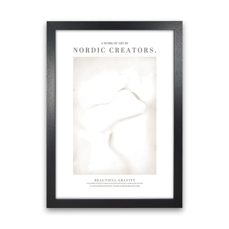 Beautiful Gravity Abstract Art Print by Nordic Creators Black Grain