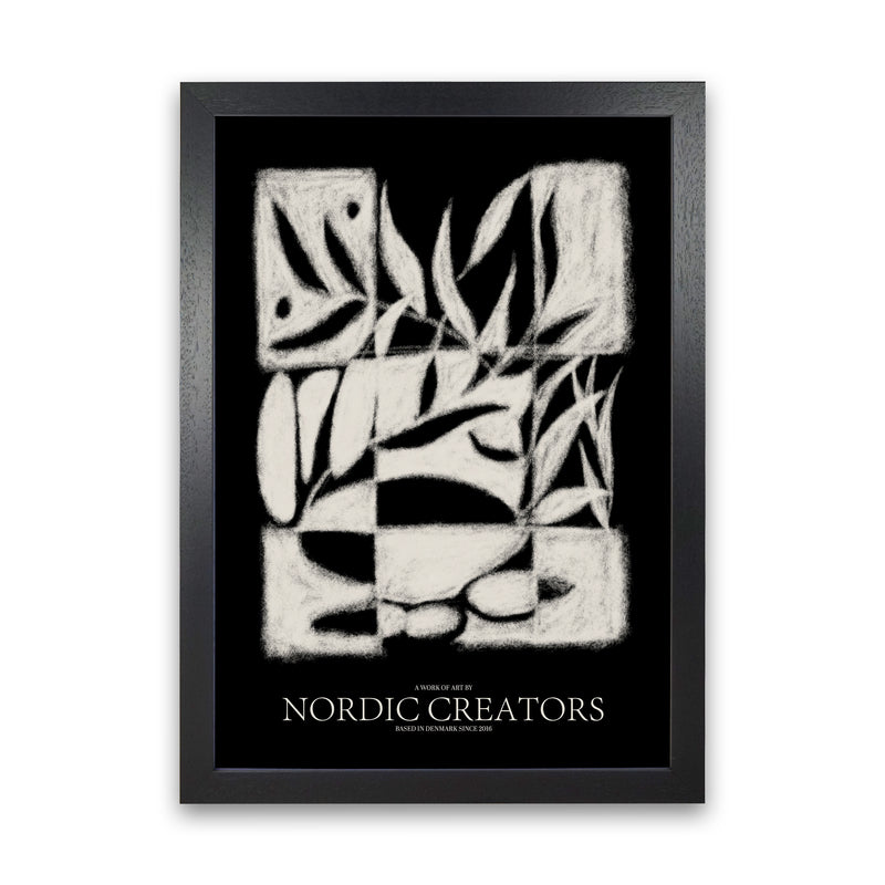 Black pattern Abstract Art Print by Nordic Creators Black Grain