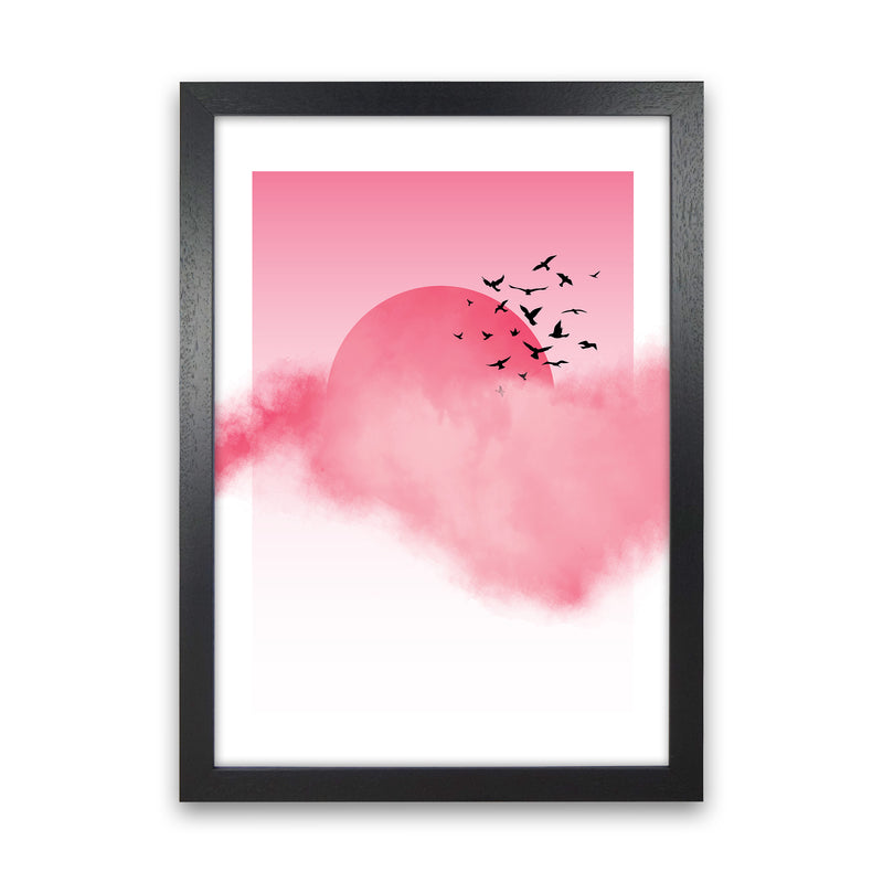 Pink Sunshine Abstract Art Print by Nordic Creators Black Grain