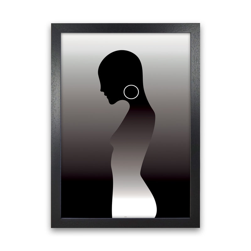 PJ-836-13 Woman of darkness Abstract Art Print by Nordic Creators Black Grain