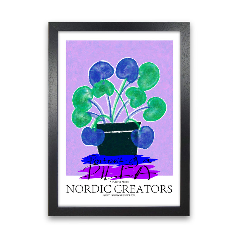 Portrait of a Pilea Abstract Art Print by Nordic Creators Black Grain