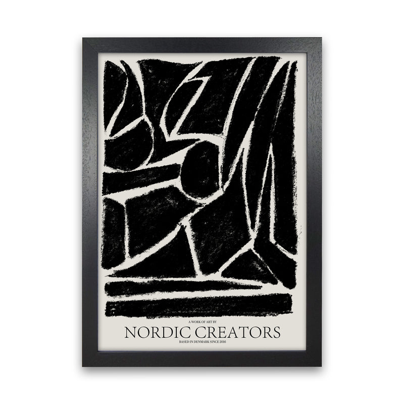 Things Fall Apart - Black Abstract Art Print by Nordic Creators Black Grain