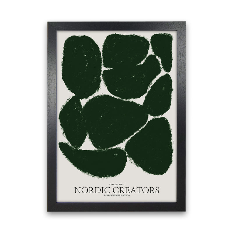 Things Fall Apart - Green Abstract Art Print by Nordic Creators Black Grain