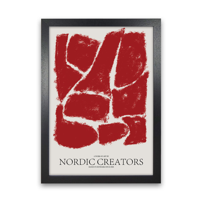 Things Fall Apart - Red Abstract Art Print by Nordic Creators Black Grain