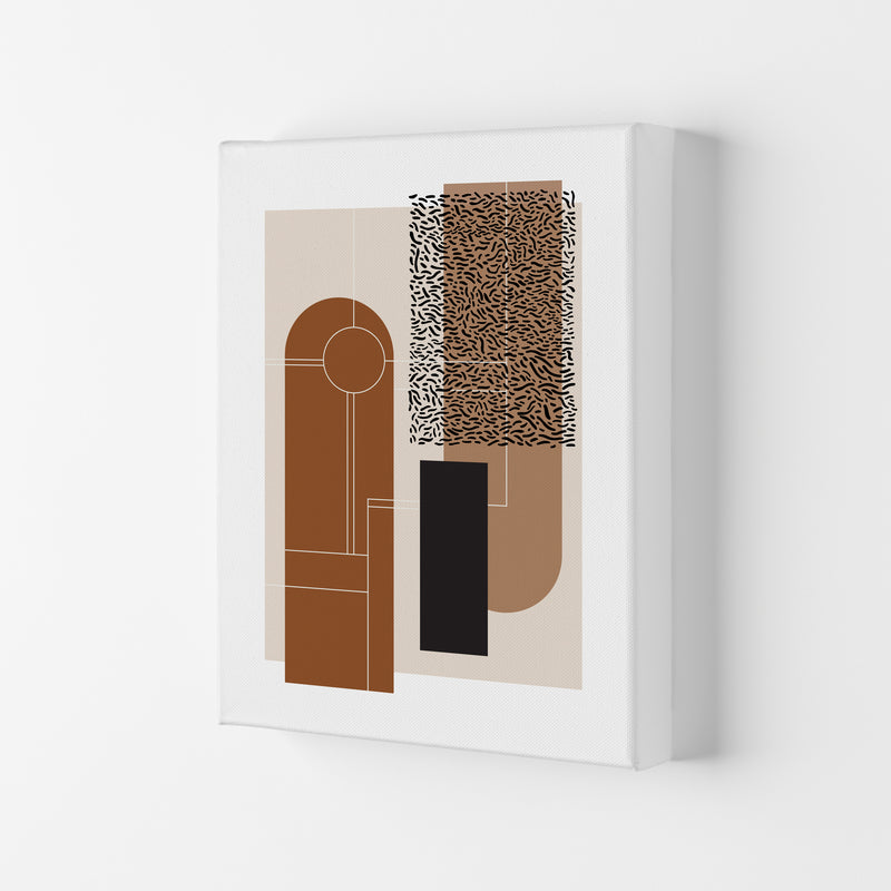 Brown & Beige Abstract Art Print by Nordic Creators Canvas