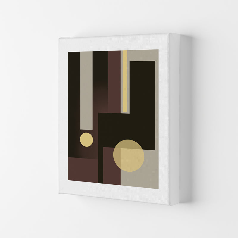 Grey Brown & Yellow Abstract Art Print by Nordic Creators Canvas