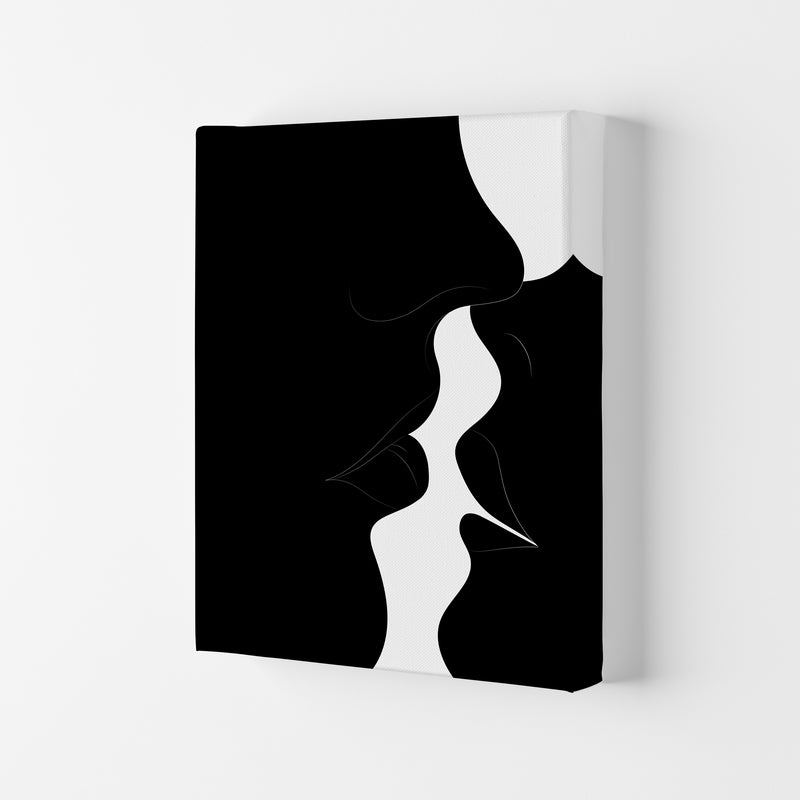 Just a little kiss black Abstract Art Print by Nordic Creators Canvas