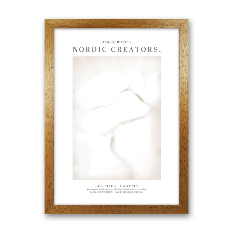 Beautiful Gravity Abstract Art Print by Nordic Creators Oak Grain