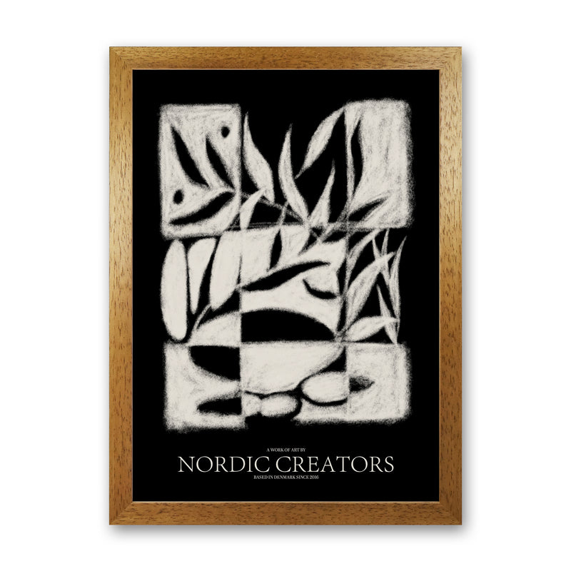 Black pattern Abstract Art Print by Nordic Creators Oak Grain