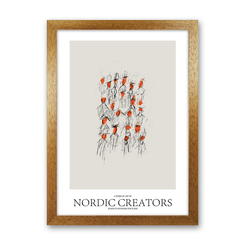 The People Abstract Art Print by Nordic Creators Oak Grain