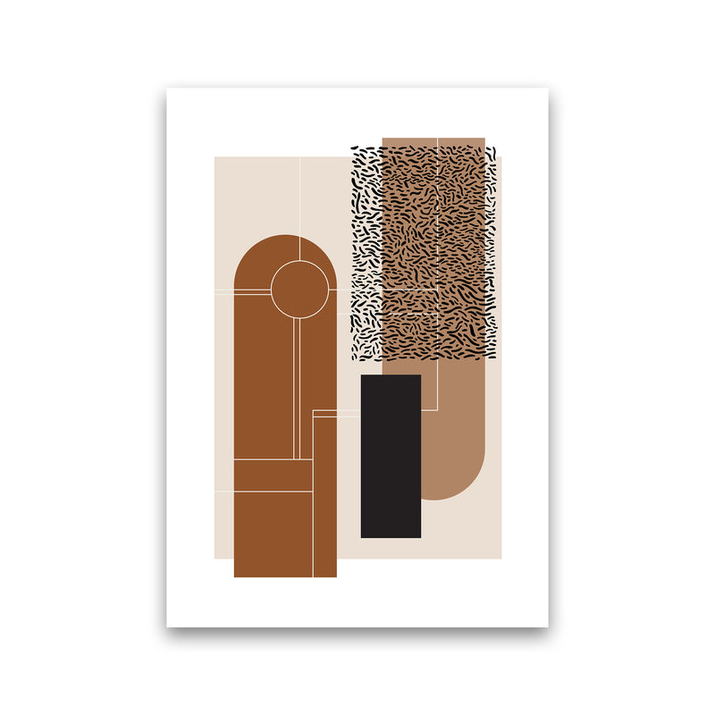Brown & Beige Abstract Art Print by Nordic Creators Print Only