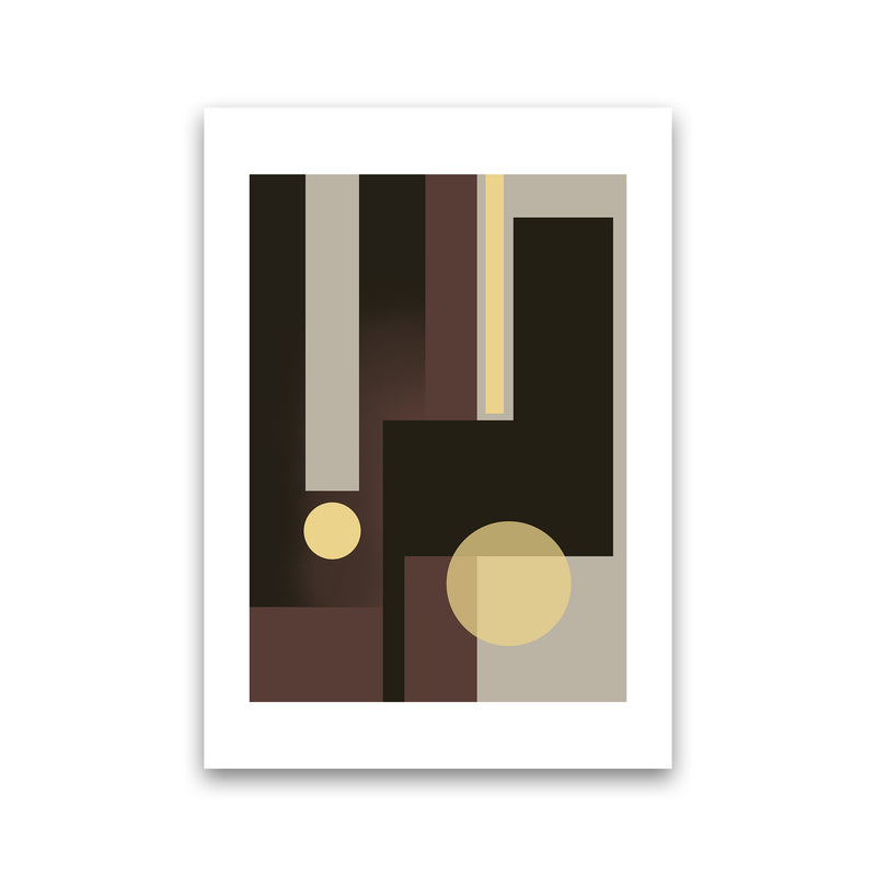 Grey Brown & Yellow Abstract Art Print by Nordic Creators Print Only