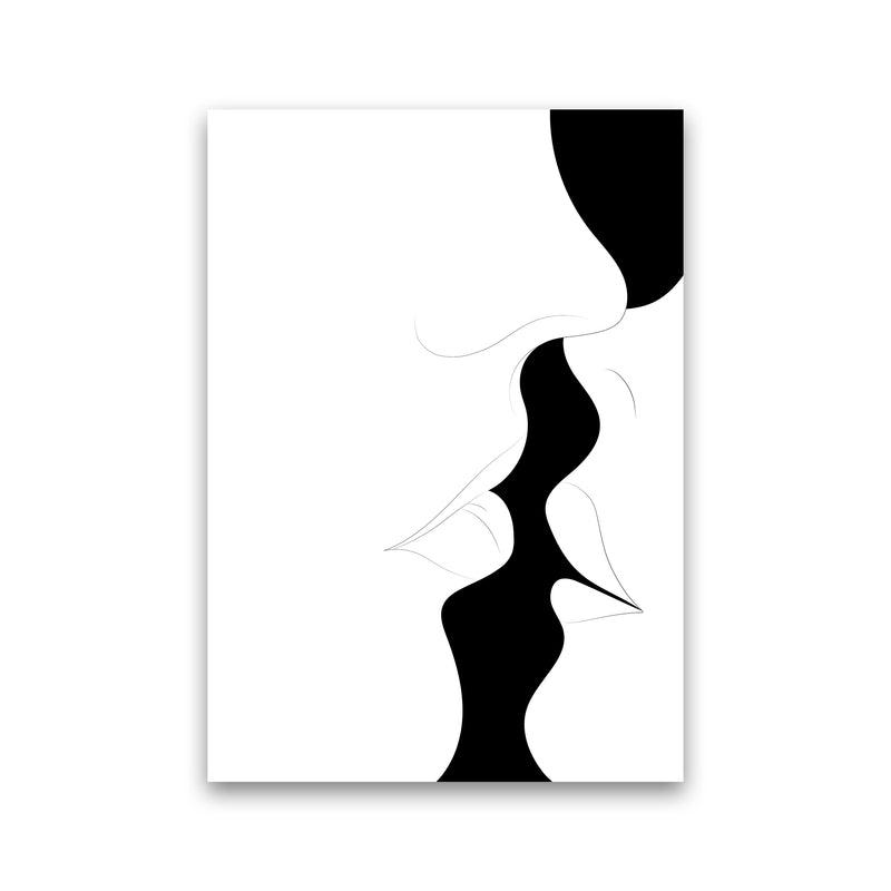 Just a little kiss white Abstract Art Print by Nordic Creators Print Only