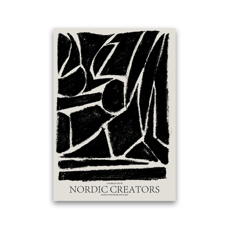Things Fall Apart - Black Abstract Art Print by Nordic Creators Print Only