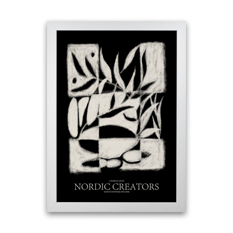 Black pattern Abstract Art Print by Nordic Creators White Grain