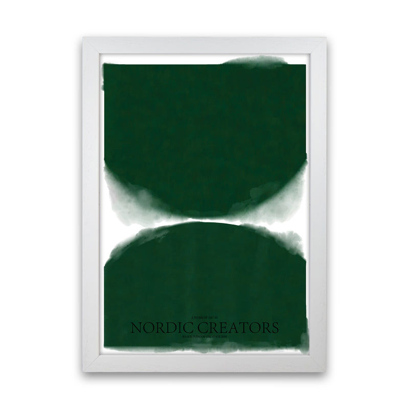 Green Abstract Art Print by Nordic Creators White Grain
