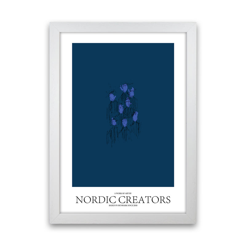 I'm blue Abstract Art Print by Nordic Creators White Grain