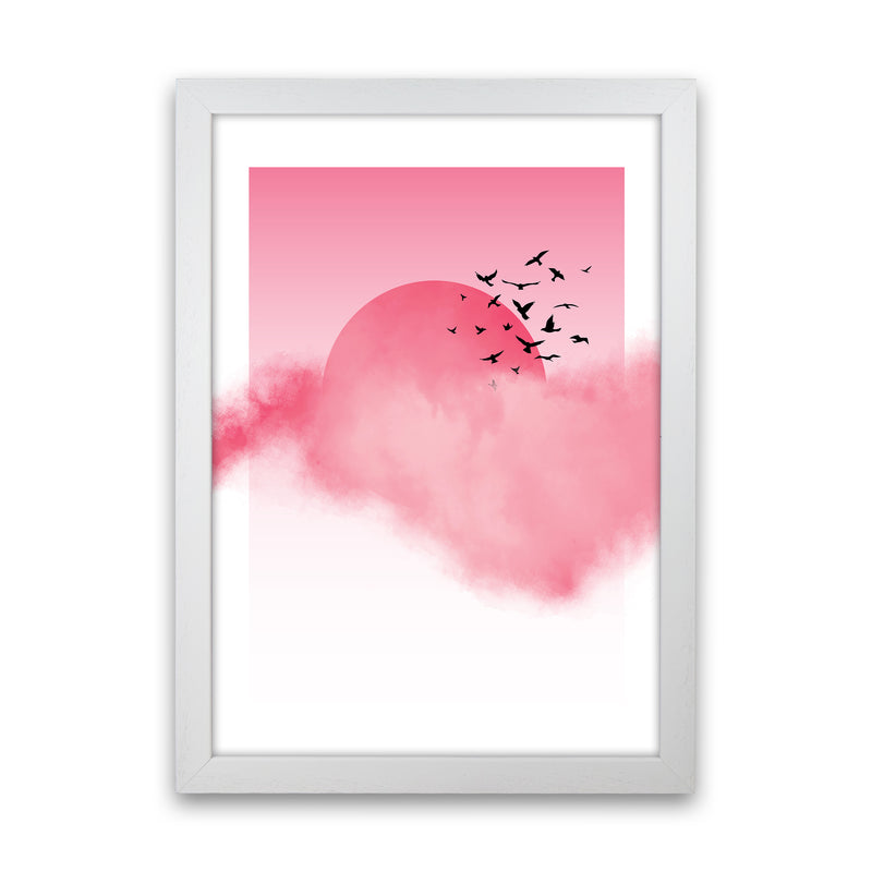 Pink Sunshine Abstract Art Print by Nordic Creators White Grain