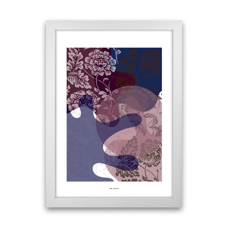 PJ-836-17 Flower Abstract Art Print by Nordic Creators White Grain