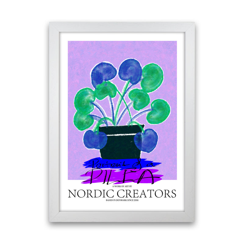 Portrait of a Pilea Abstract Art Print by Nordic Creators White Grain