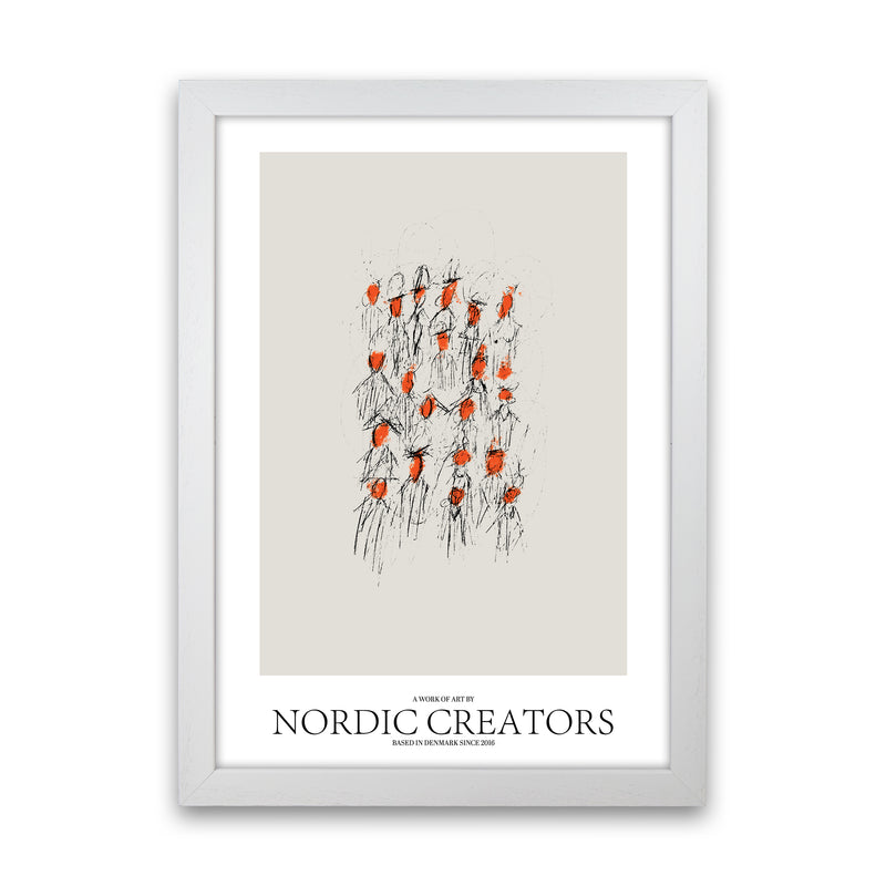 The People Abstract Art Print by Nordic Creators White Grain