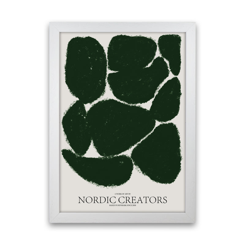 Things Fall Apart - Green Abstract Art Print by Nordic Creators White Grain