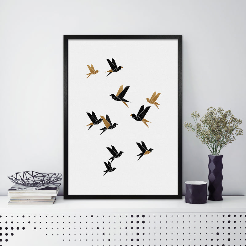 Origami Birds Collage I Art Print by Orara Studio