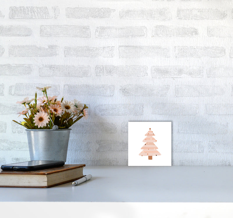 Blush Christmas Tree Christmas Art Print by Orara Studio3030 Black Frame
