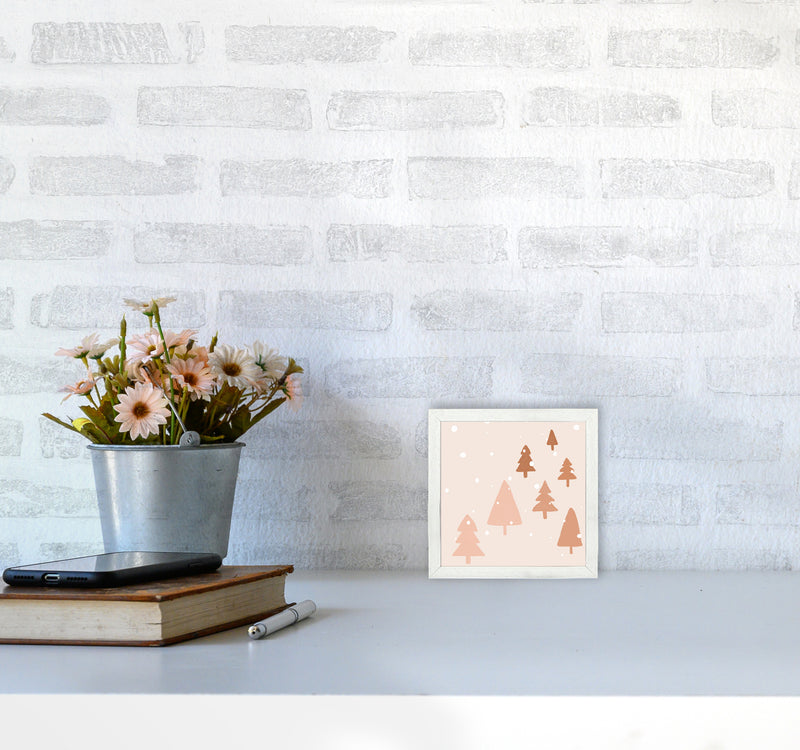 Pastel Winter Trees Christmas Art Print by Orara Studio3030 Oak Frame