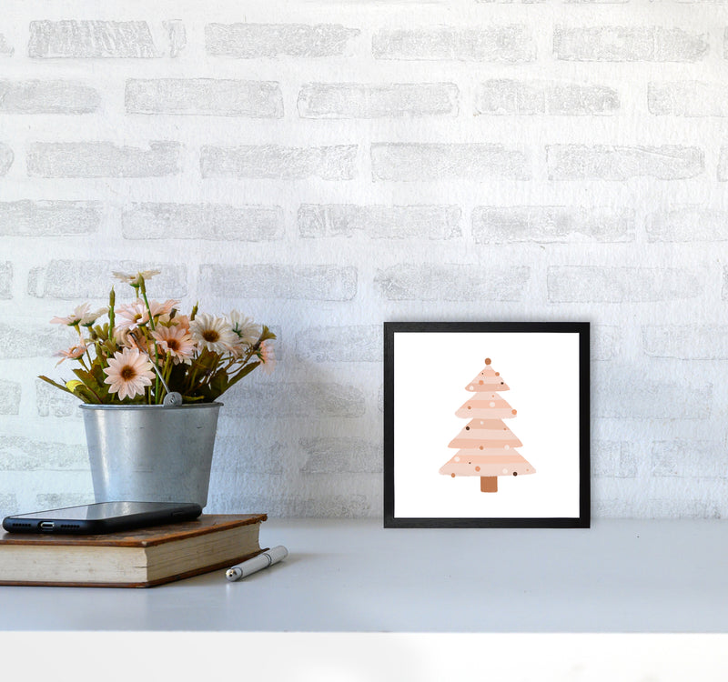 Blush Christmas Tree Christmas Art Print by Orara Studio4040 White Frame