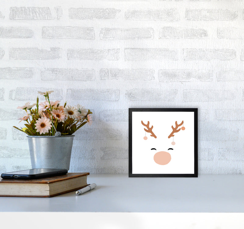 Deer & Baubles Christmas Art Print by Orara Studio4040 White Frame