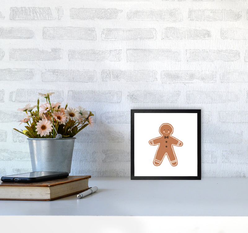 Gingerbread Man Christmas Art Print by Orara Studio4040 White Frame