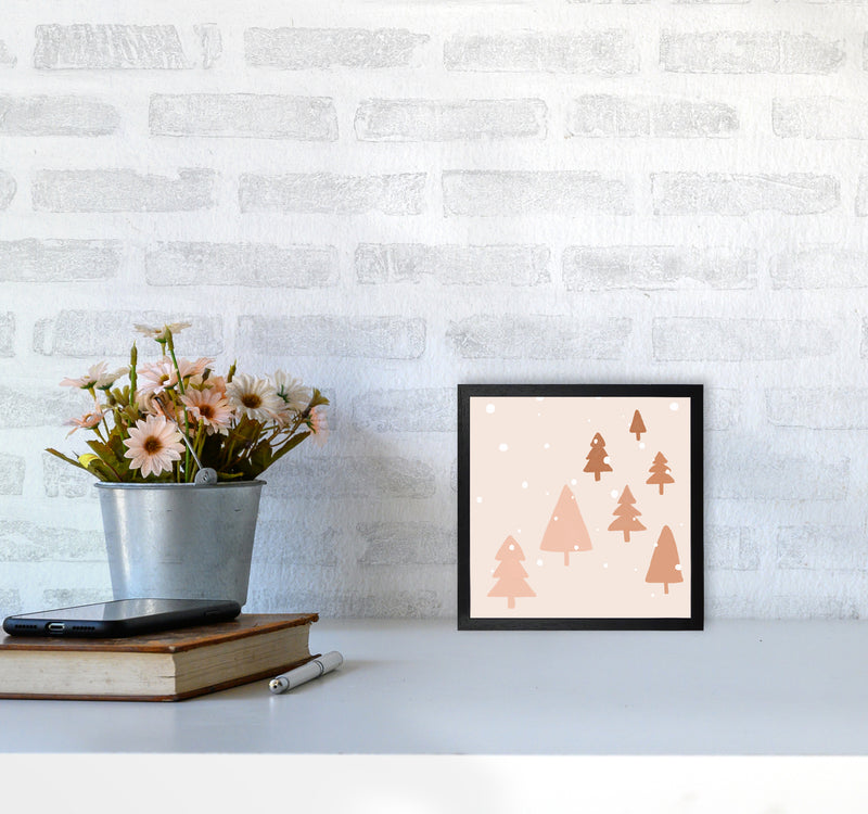 Pastel Winter Trees Christmas Art Print by Orara Studio4040 White Frame