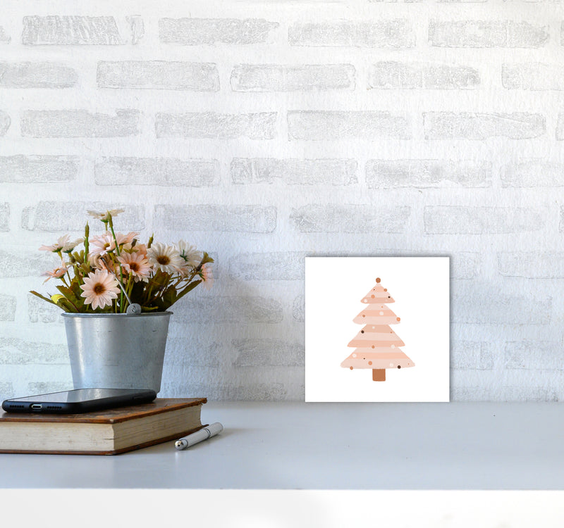Blush Christmas Tree Christmas Art Print by Orara Studio4040 Black Frame
