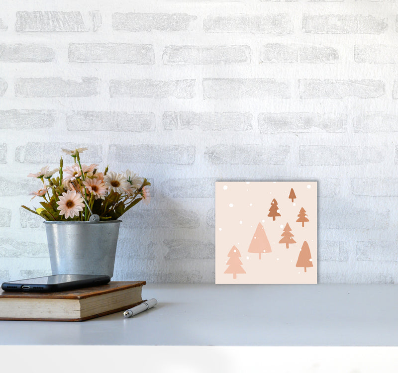 Pastel Winter Trees Christmas Art Print by Orara Studio4040 Black Frame