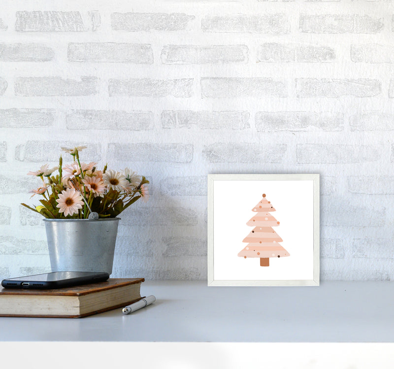 Blush Christmas Tree Christmas Art Print by Orara Studio4040 Oak Frame
