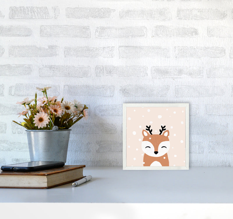 Snow & Deer Christmas Art Print by Orara Studio4040 Oak Frame