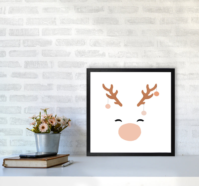 Deer & Baubles Christmas Art Print by Orara Studio5050 White Frame
