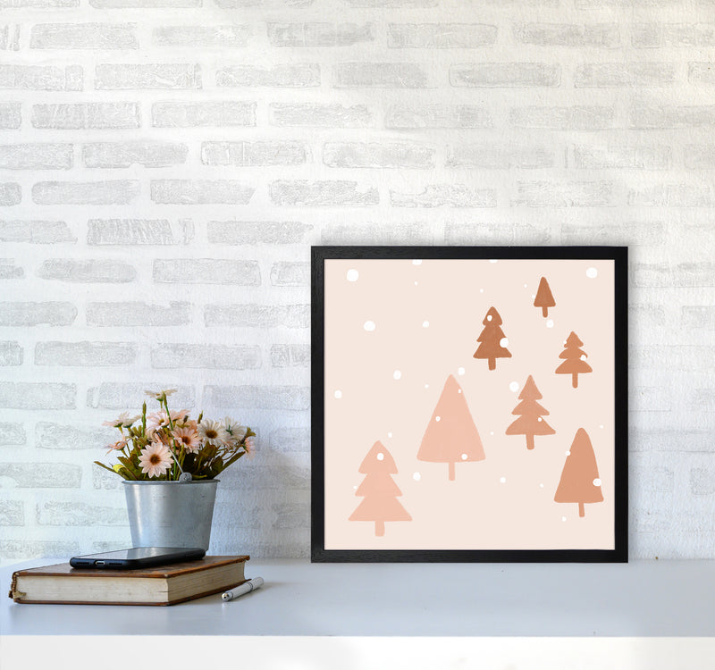 Pastel Winter Trees Christmas Art Print by Orara Studio5050 White Frame