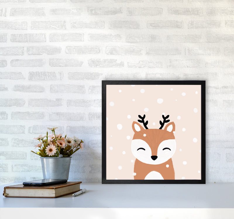 Snow & Deer Christmas Art Print by Orara Studio5050 White Frame