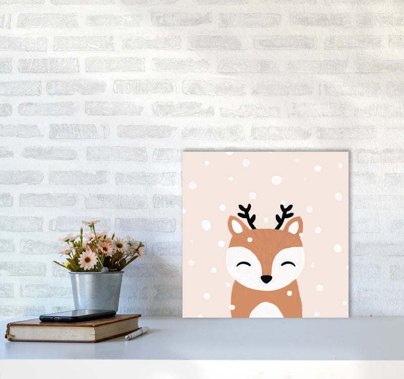 Snow & Deer Christmas Art Print by Orara Studio5050 Black Frame