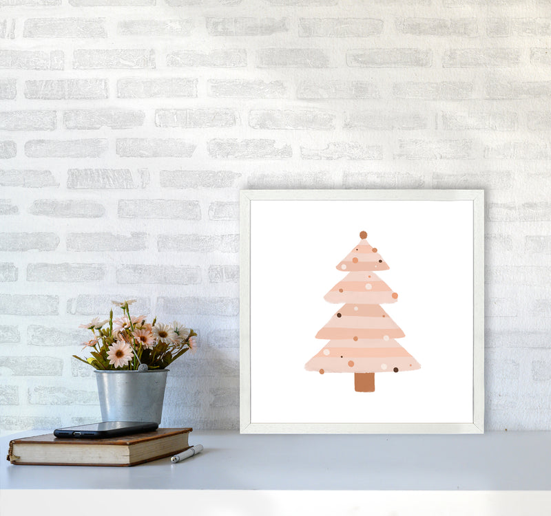 Blush Christmas Tree Christmas Art Print by Orara Studio5050 Oak Frame