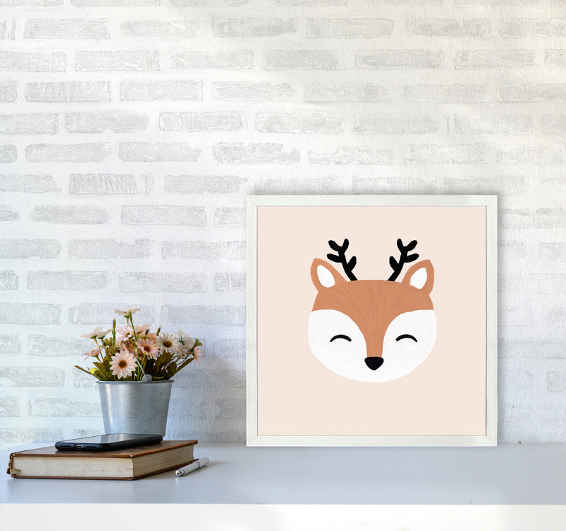 Blush Deer Christmas Art Print by Orara Studio5050 Oak Frame