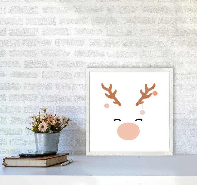 Deer & Baubles Christmas Art Print by Orara Studio5050 Oak Frame