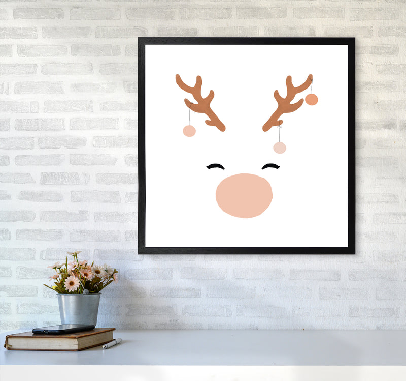 Deer & Baubles Christmas Art Print by Orara Studio6060 White Frame