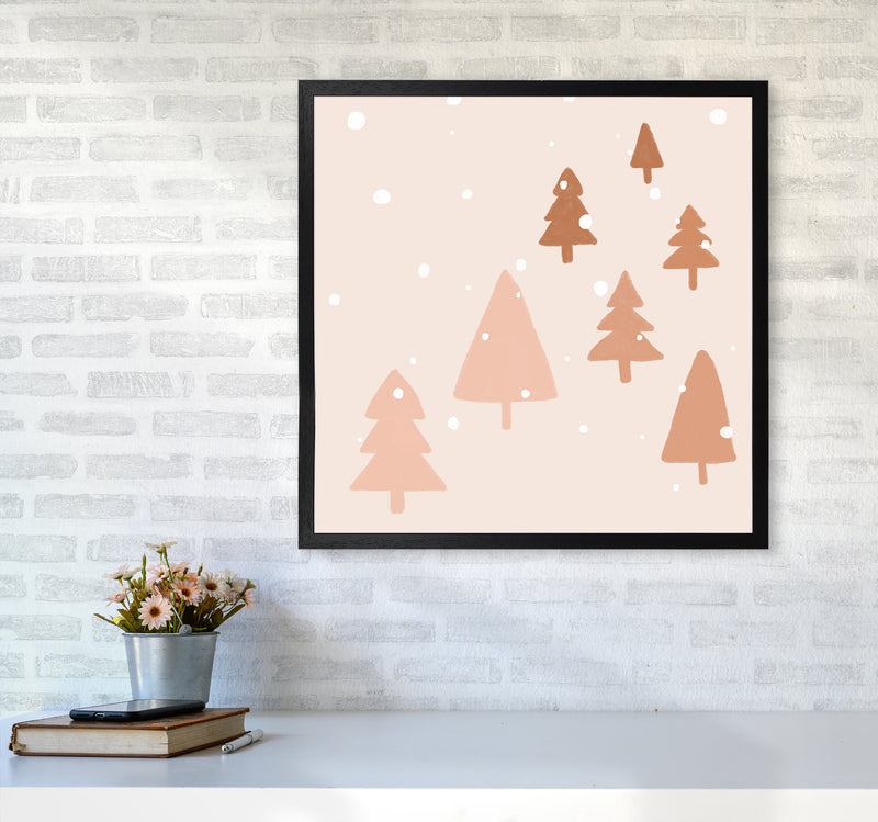 Pastel Winter Trees Christmas Art Print by Orara Studio6060 White Frame