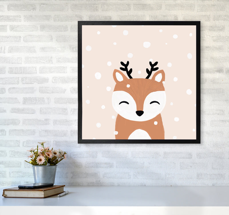 Snow & Deer Christmas Art Print by Orara Studio6060 White Frame
