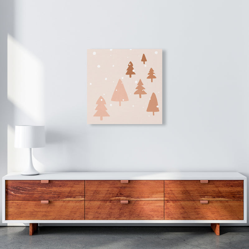 Pastel Winter Trees Christmas Art Print by Orara Studio 60x60 Canvas